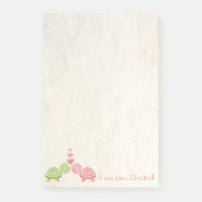 Post-it® Fille mignonne, Tortues en amour (Devant)