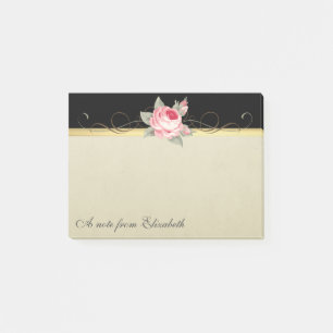 Post-it® Fille moderne élégante, Noir, Crème, Rose