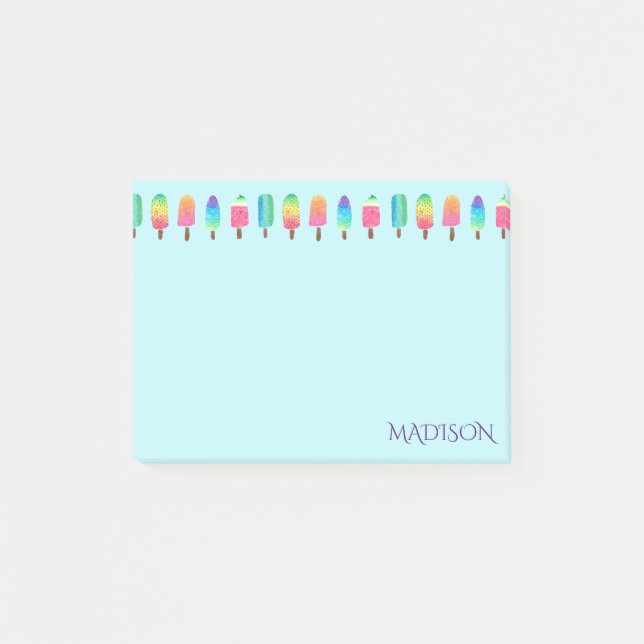 Post-it® Fille Motif mauve-bleue (Devant)
