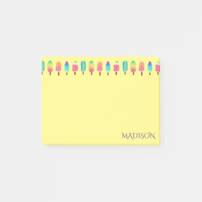 Post-it® Fille Motif mauve-jaune mauve (Devant)