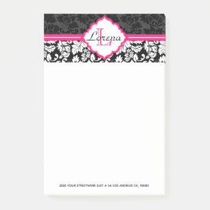 Post-it® Fille Noir Et Blanc Damas