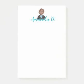 Post-it® Fille noire avec lunettes Personnalisée