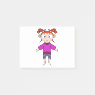 Post-it® Fille portant des vêtements confortables et des na