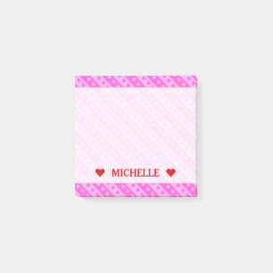 Post-it® Fille rose pâle et rose foncé Motif