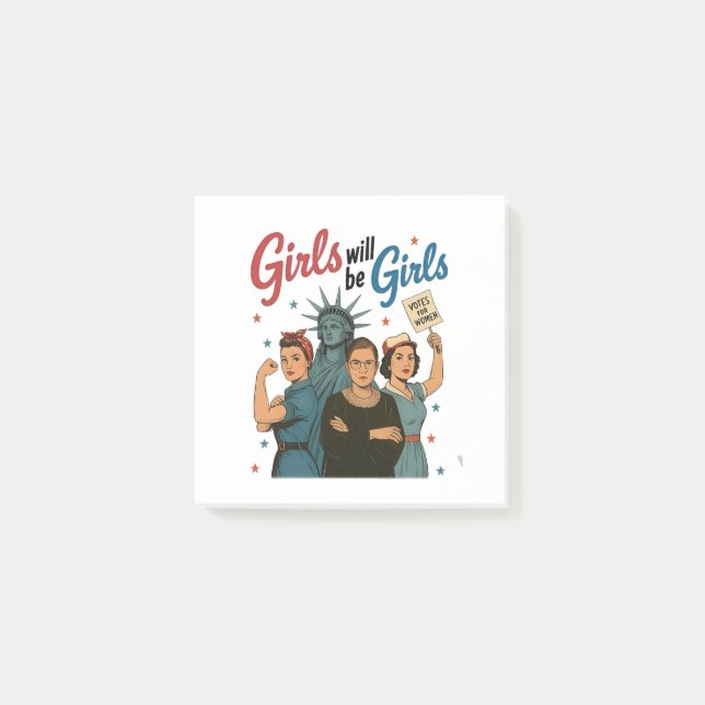Post-it® Fille sera Fille Féminisme Égalité Droits des femm (Devant)