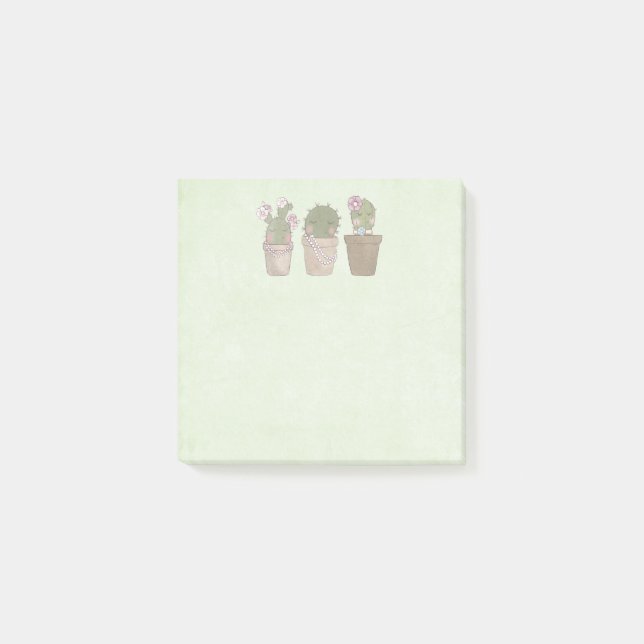 Post-it® Filles de cactus mignonnes portant des bijoux (Devant)