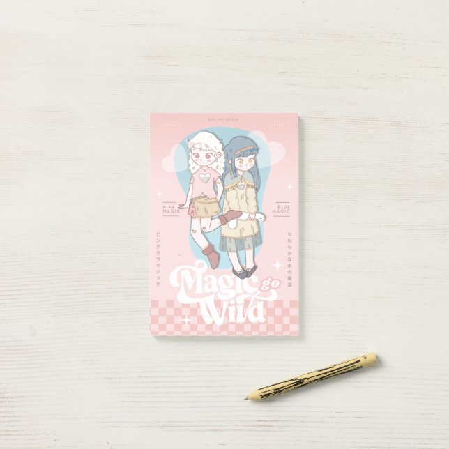 Post-it® 🫧 Filles de Fantaisie Rêvée🫧 (Sur un bureau)