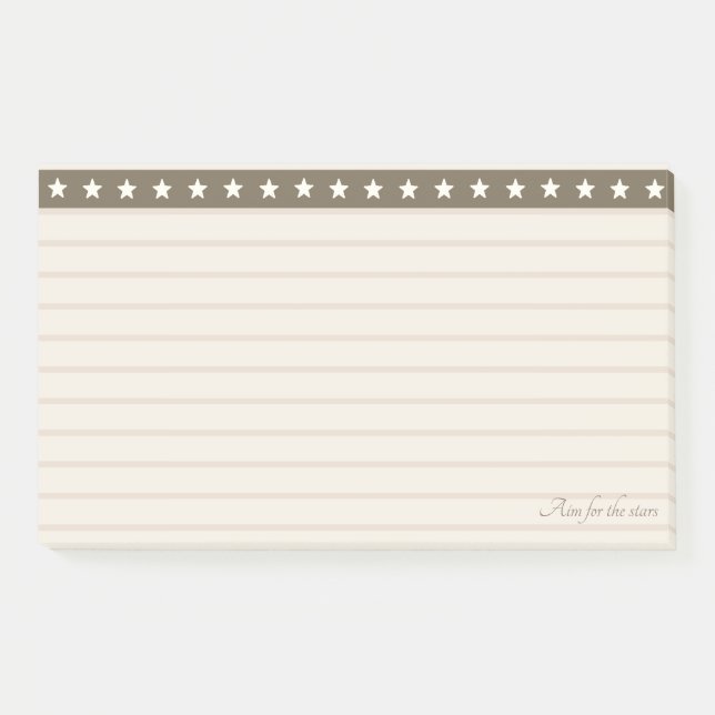 Post-it® Fine Star Header sur marron et beige sable (Devant)