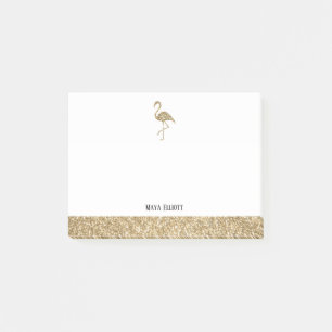 Post-it® Flamant rose de Parties scintillant White et Gold 