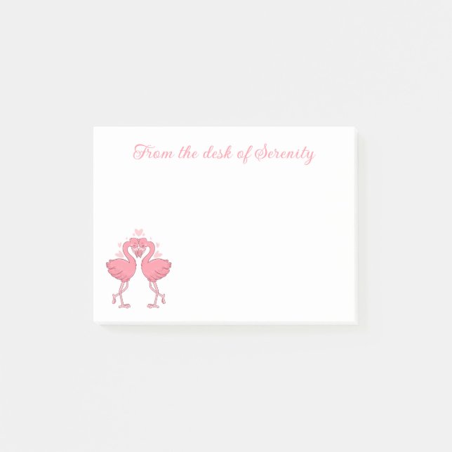 Post-it® Flamant Rose Mignon Amour Tropical Plage Hawaïenne (Devant)