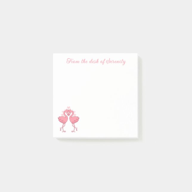 Post-it® Flamant Rose Mignon Amour Tropical Plage Hawaïenne (Devant)