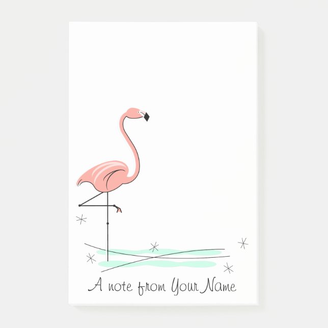 Post-it® Flamant rose Océan "Texte" vertical (Devant)