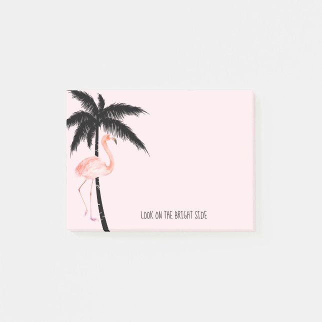 Post-it® Flamant rose Palmier Tropical (Devant)
