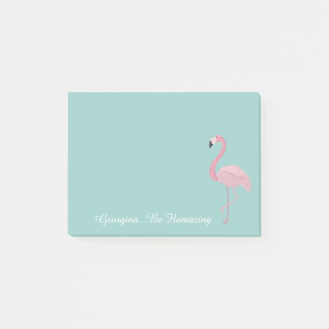 Post-it® Flamant rose personnalisé | Soyez Flamazing (Devant)