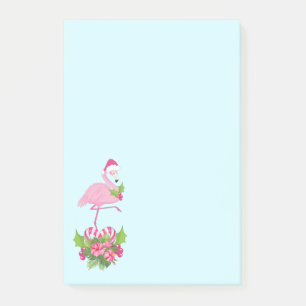 Post-it® Flamant rose rose à Santa Hat Noël Whimsical