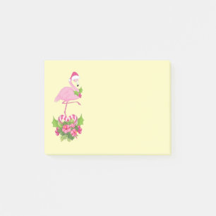 Post-it® Flamant rose rose à Santa Hat Noël Whimsical
