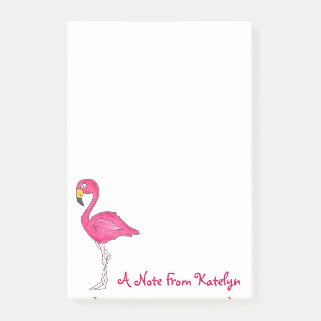 Post-it® Flamant rose rose personnalisé Ile tropicale (Devant)