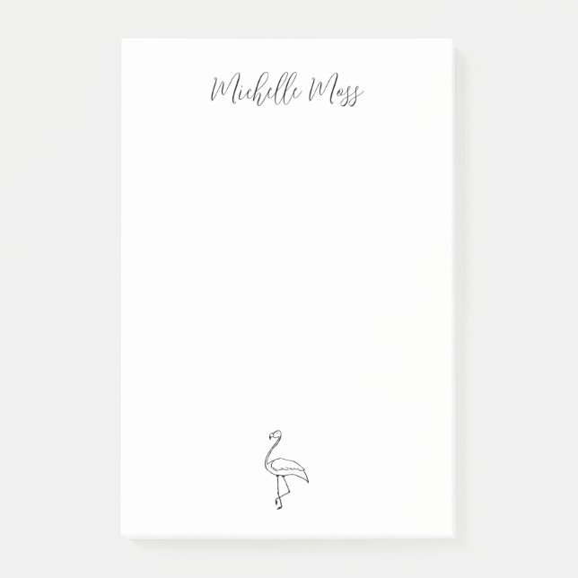 Post-it® Flamant rose simple Élégant Tropical Personnalisé (Devant)