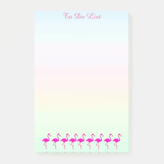 Post-it® Flamants roses & calligraphie sur des tons pastel (Devant)