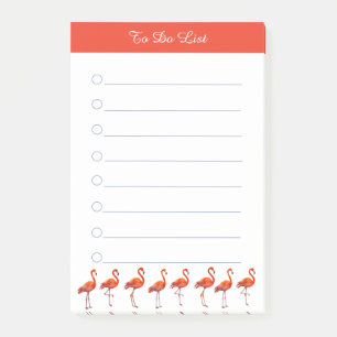 Post-it® Flamants roses & calligraphie sur les choses blan