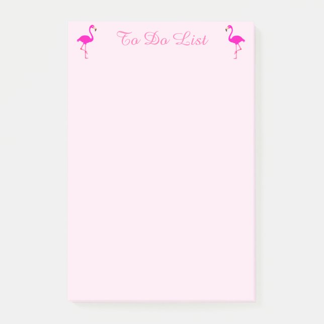 Post-it® Flamants roses & calligraphie sur or rose clair (Devant)