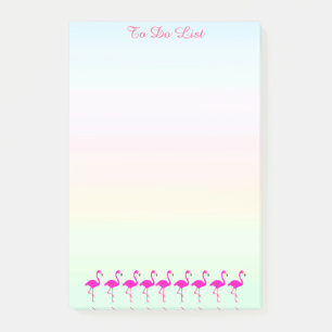 Post-it® Flamants roses & calligraphie sur teintes pastel