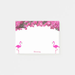 Post-it® Flamants roses et fleurs roses magenta tropicales 