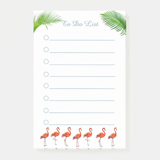 Post-it®  Flamants roses & feuilles de palmier vertes Chose (Devant)