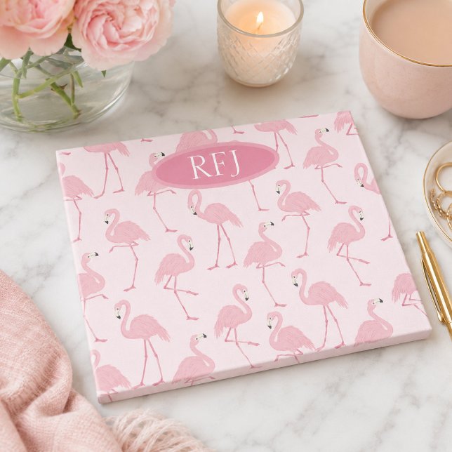 Post-it® Flamants roses monogramme (Créateur téléchargé)