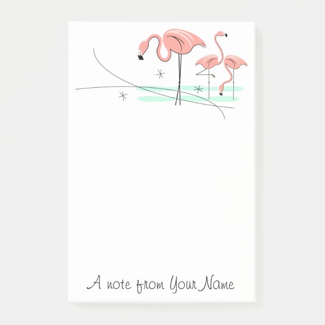 Post-it® Flamants roses Ocean Trio 3 "Texte" (Devant)