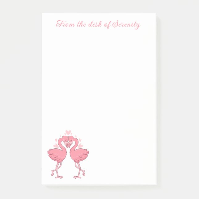 Post-it® Flamingo Rose Mignon Amour Tropical Plage Hawaïenn (Devant)