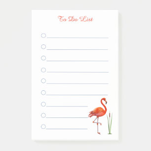 Post-it® Flamingo rouge & calligraphie sur poteau blanc