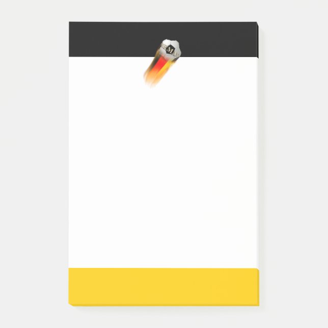 Post-it® Flammer Allemagne balle de football sur le drapeau (Devant)