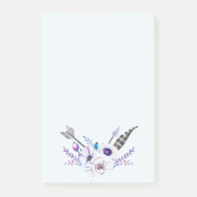 Post-it® Flèche, Fleurs et Plume (Devant)