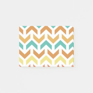 Post-it® Flèches Rétro Chevron Orange Sarcelle Or