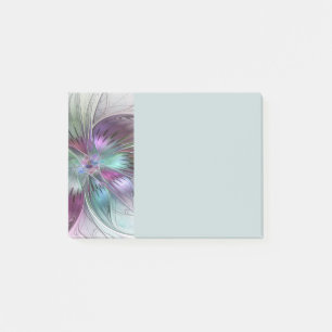 Post-it® Fleur Abstraite Colorée Art Fractal Floral Moderne