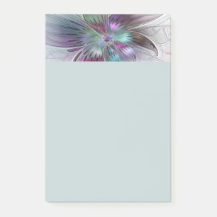 Post-it® Fleur Abstraite Colorée Art Fractal Floral Moderne