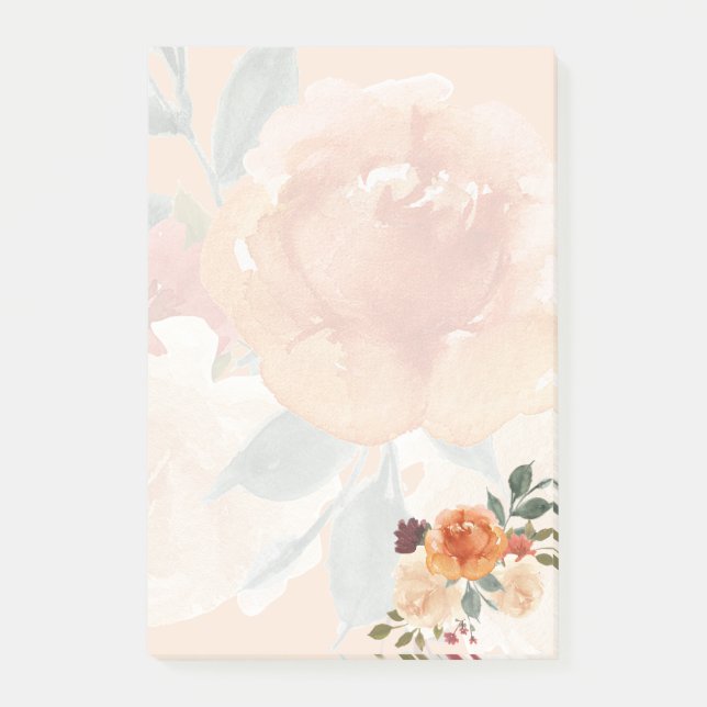 Post-it® Fleur aquarelle automne orange  (Devant)
