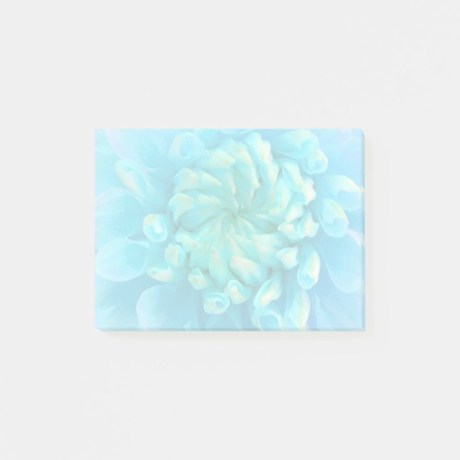 Post-it® Fleur bleu turquoise Dahlia en Aquarelle (Devant)