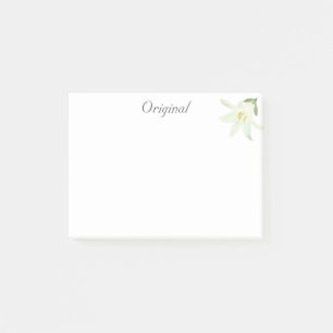 Post-it® Fleur d'Amaryllis blanche originale sur fond blanc