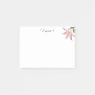 Post-it® Fleur d'Amaryllis rose originale sur fond blanc
