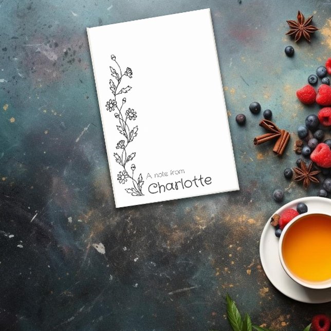 Post-it® Fleur de campagne marguerite noir nom (Créateur téléchargé)