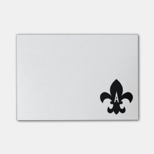 Post-it® Fleur de Lis Monogramme noir et blanc