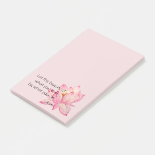 Post-it® Fleur de lotus rose Citation de beauté de Rumi