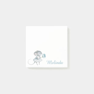 Post-it® Fleur de souris bleue personnalisée