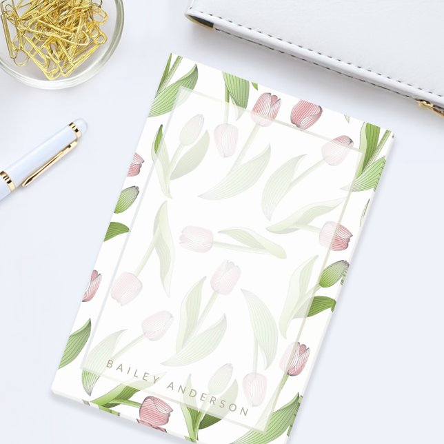 Post-it® Fleur de tulipe rose botanique moderne personnalis (Créateur téléchargé)