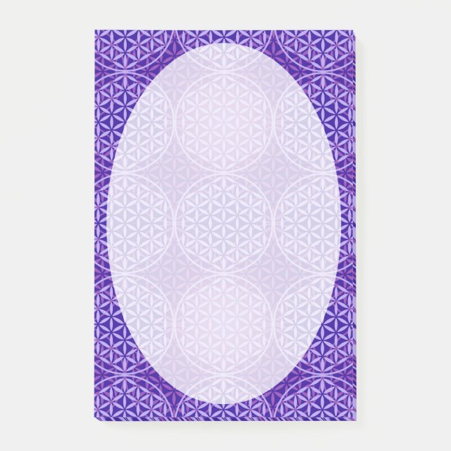Post-it® Fleur de vie - motif de timbre - violet (Devant)