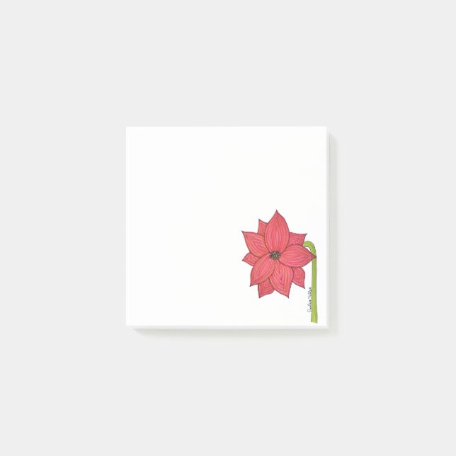 Post-it® Fleur Étoile Rouge Vide (Devant)