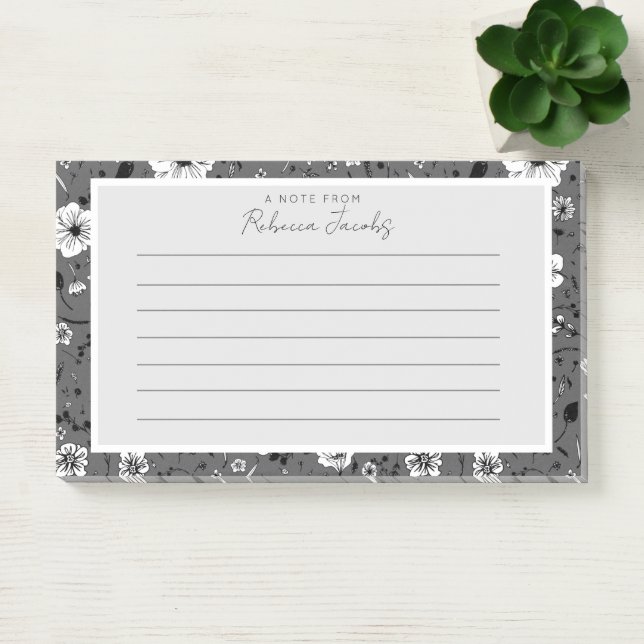 Post-it® Fleur gris   (Bureau)