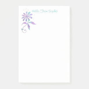 Post-it® Fleur iridescente tendance, nom/message DIY